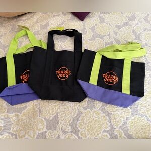 Trader Joe's Black and Purple Tote Bag